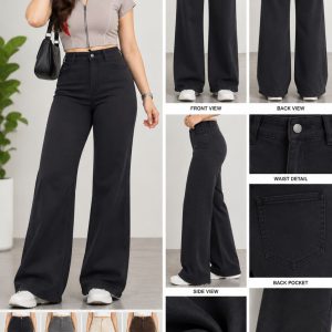 Black High-Waist Wide-Leg Jeans